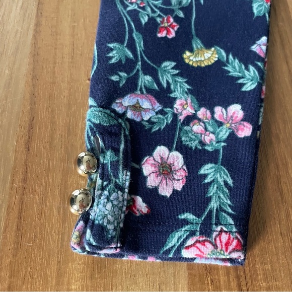 Janie and Jack Blue and Pink Floral Leggings - Picture 3 of 4